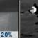 Saturday Night: Slight Chance Rain Showers then Mostly Cloudy