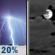 Sunday Night: Isolated Showers And Thunderstorms then Mostly Cloudy