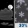 Wednesday Night: Partly Cloudy then Chance Light Snow